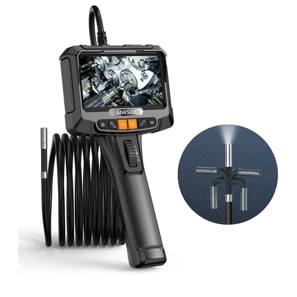 Anesok Articulating Borescope BA 5in HD Screen 360 Rotation 8mm Camera Endoscope